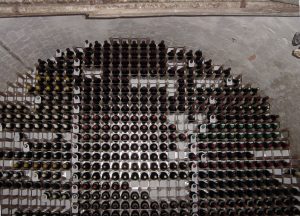 Arched Wood and Metal Wine Racking