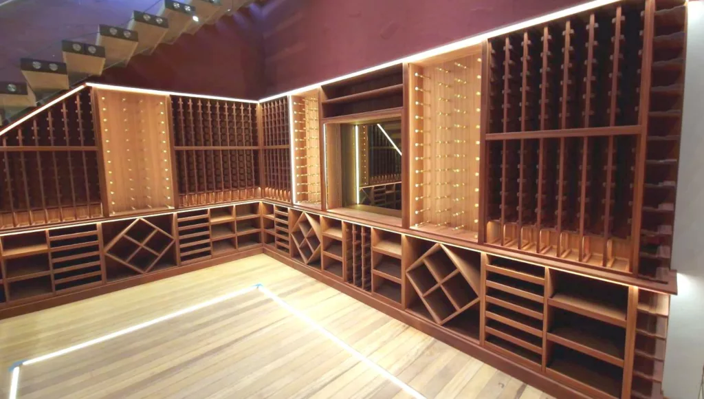 handmade wine mahogany cellar