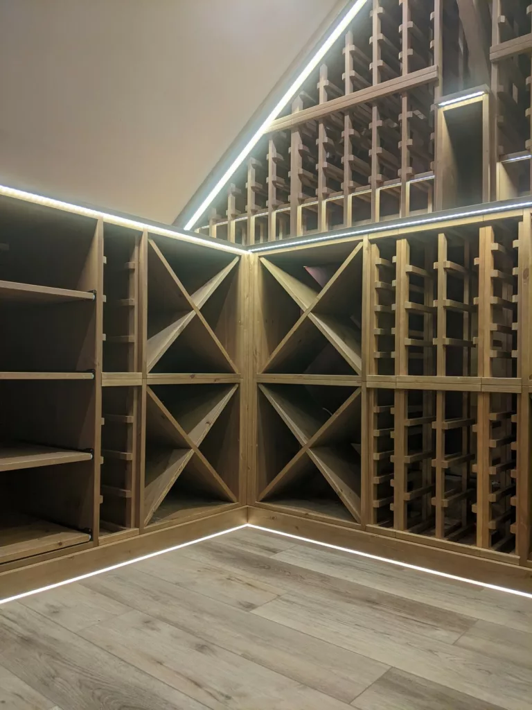 A solid pine wine rack for a private residence in Tunbridge Wells 12