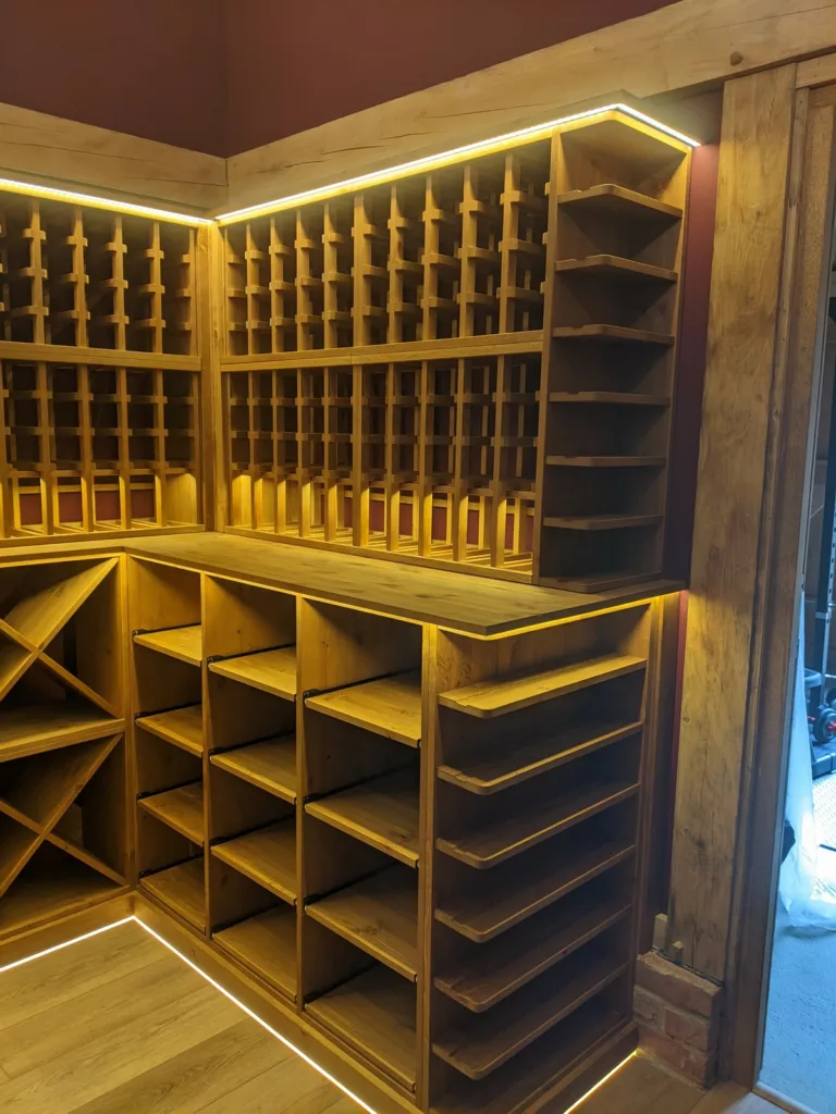 A solid pine wine rack for a private residence in Tunbridge Wells 16