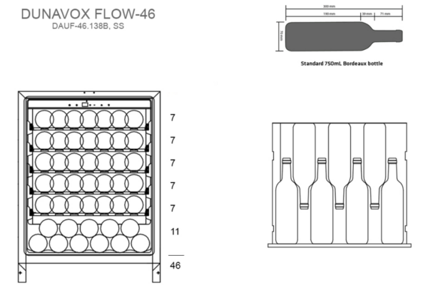 Dunavox Flow-46 46 bottle plan