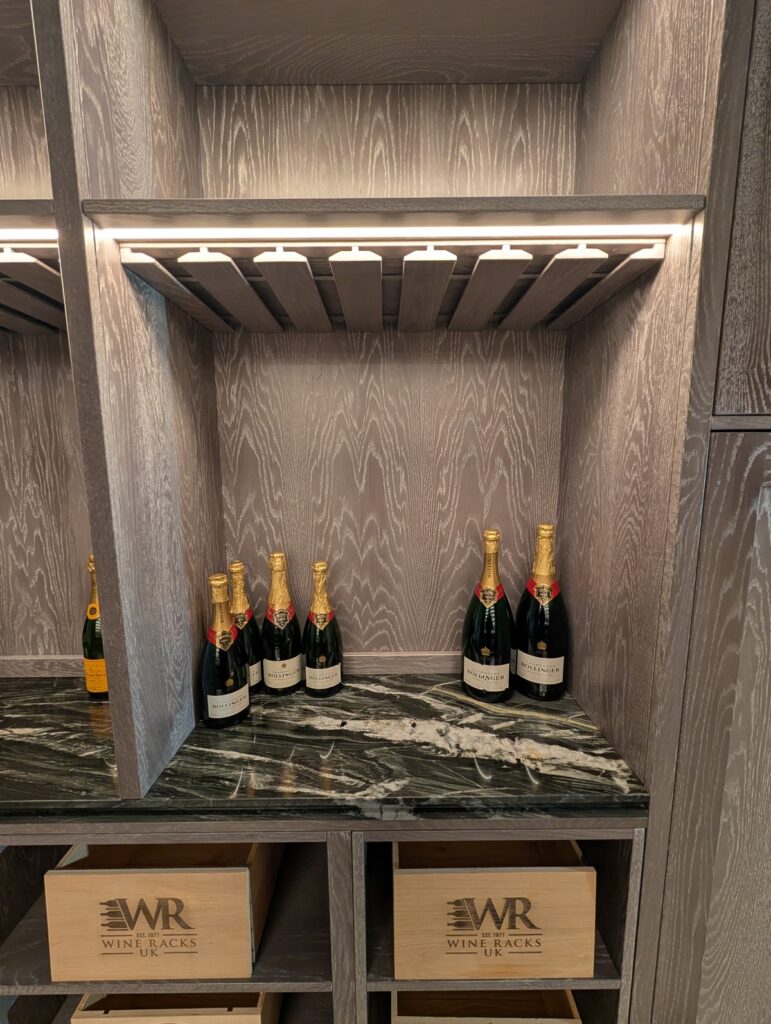 solid oak silver lacquer wine cellar