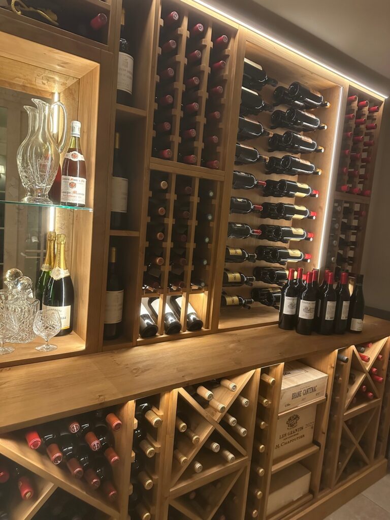 Pine wine wall