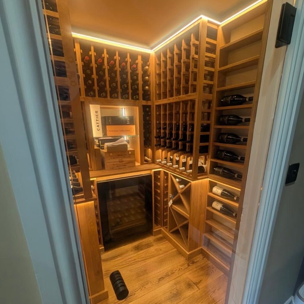 small glazed wine room