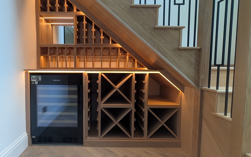 bespoke under stairs wine storage